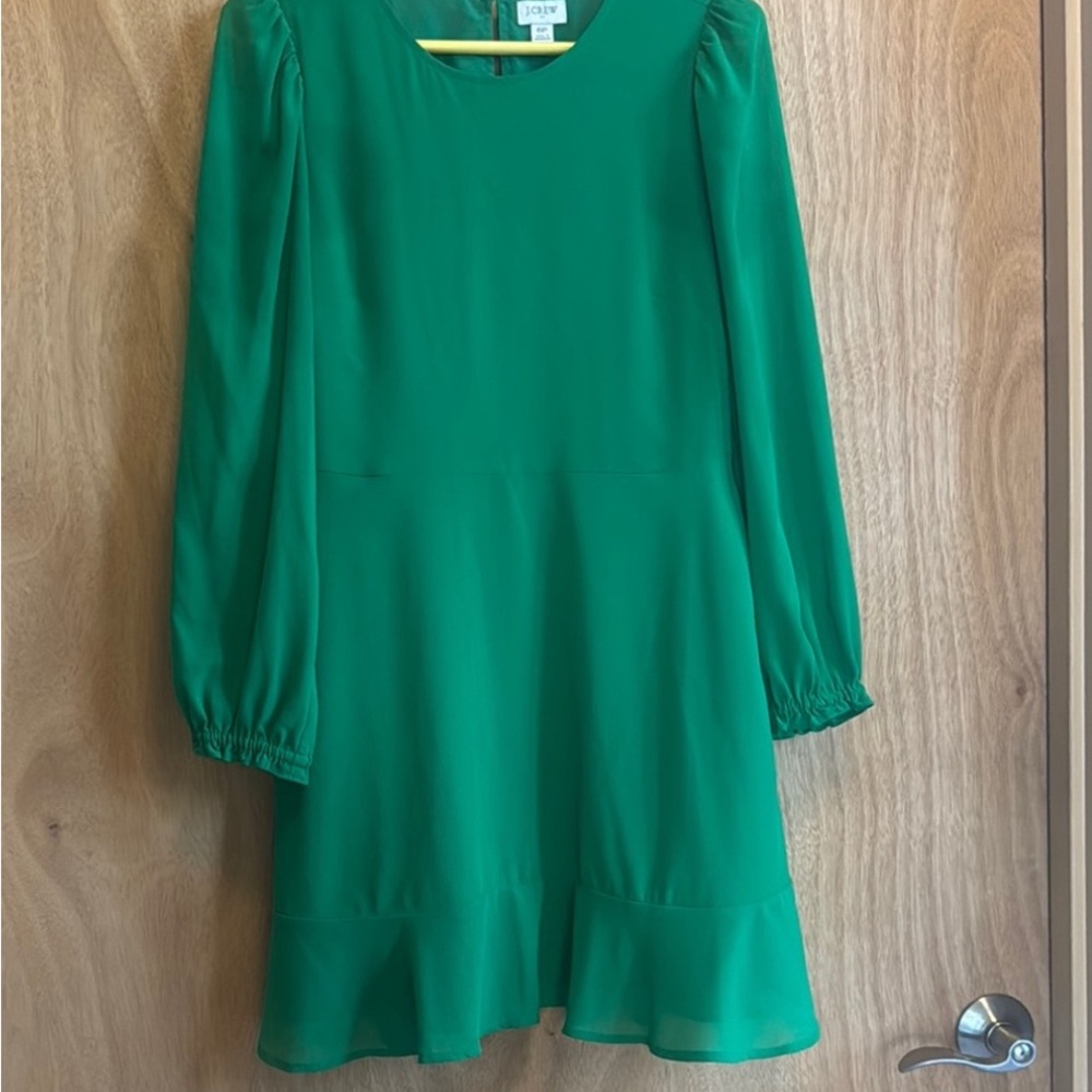 J. Crew Factory Green Long Sleeve Dress